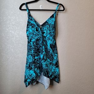 Green & Black Swim Top SIZE 24